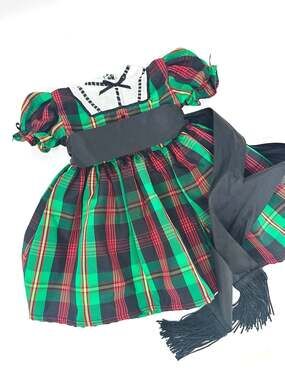 American Girl Addy Tartan plaid Christmas Dress retired Pleasant Company